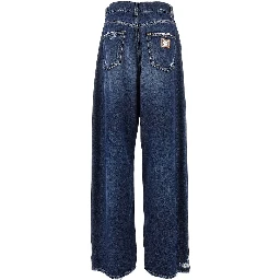 Distressed denim oversized pants