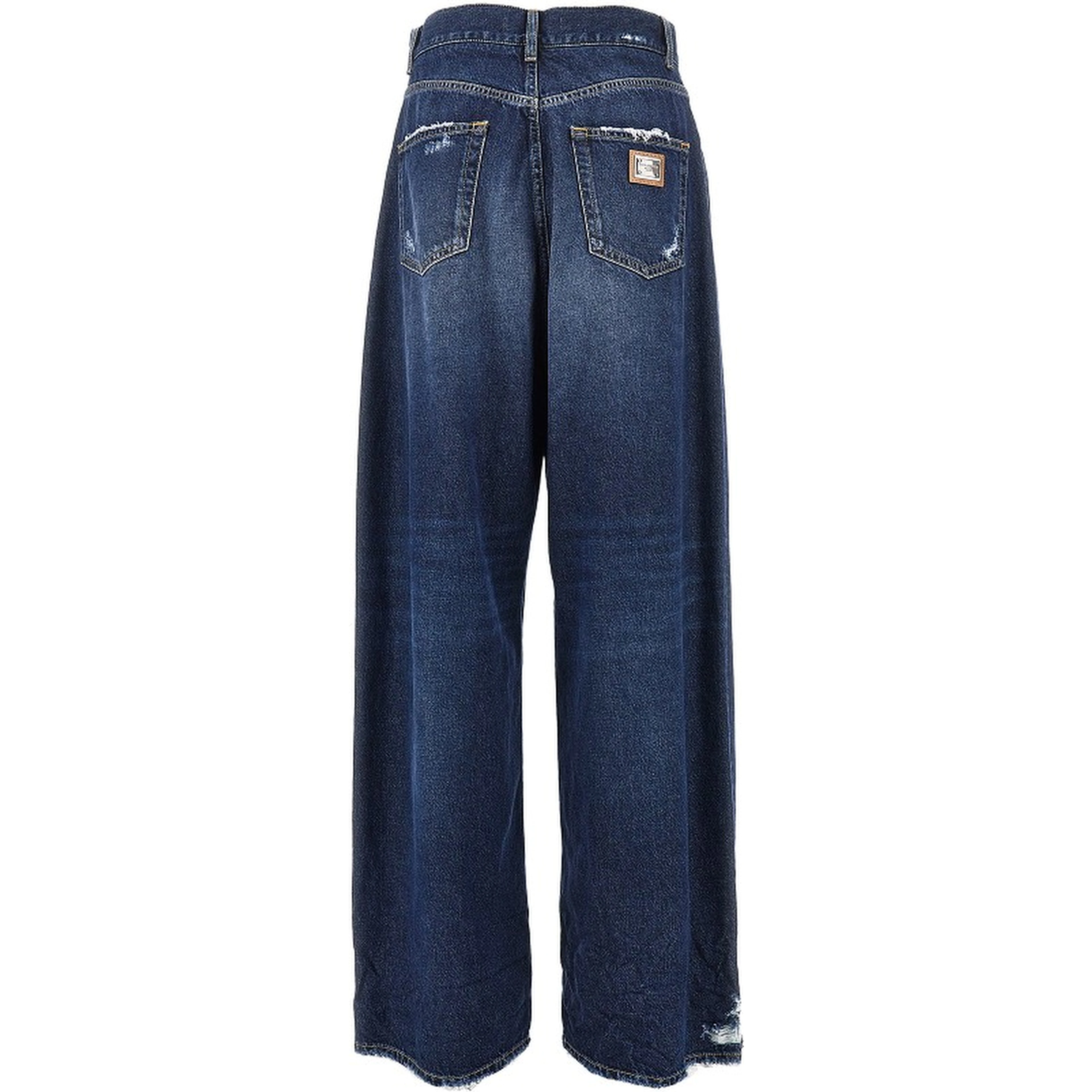 Distressed denim oversized pants