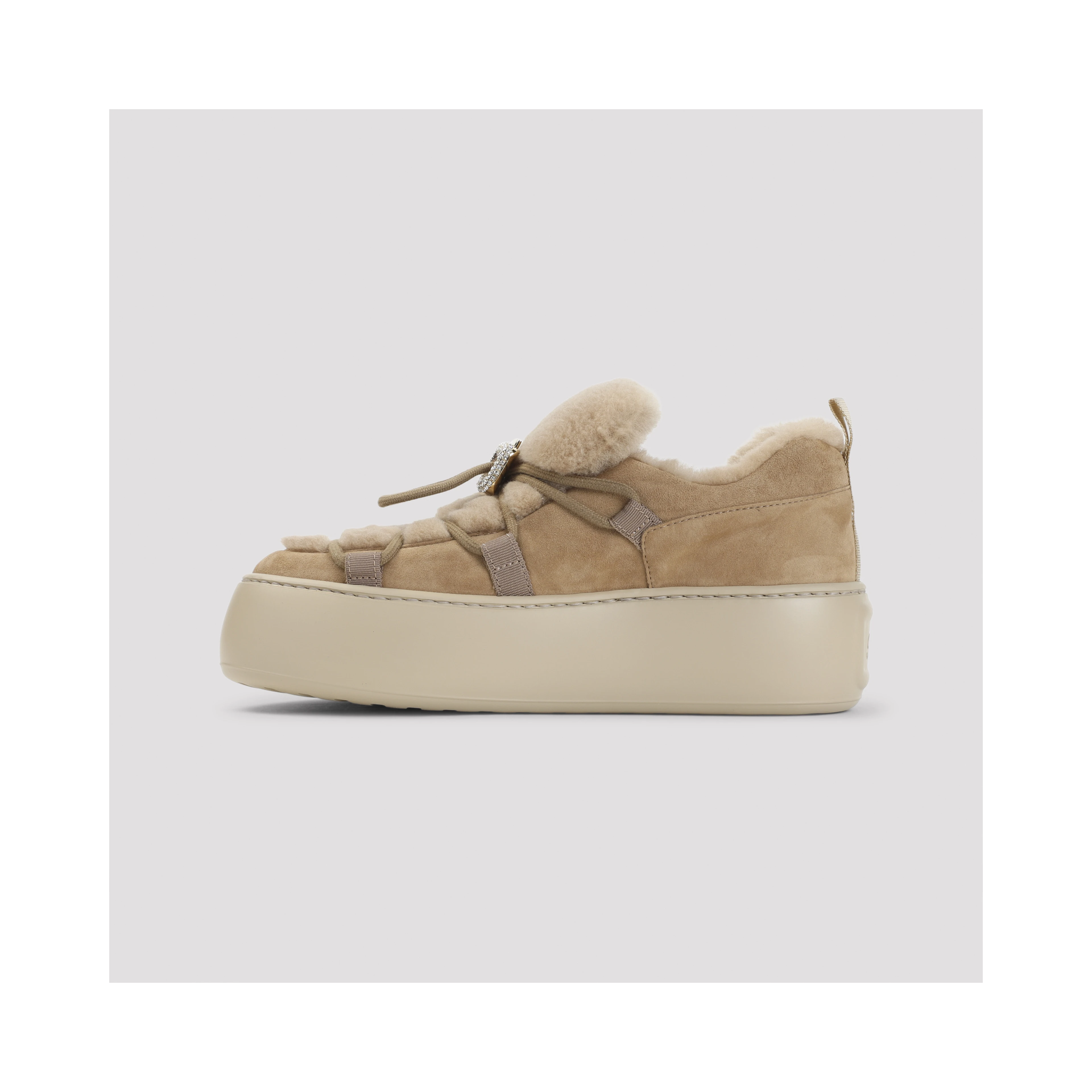Roger Vivier Snow Lace Up Fur