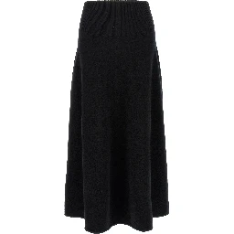 Black Cashmere Midi Skirt