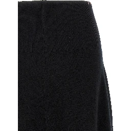 Black Cashmere Midi Skirt