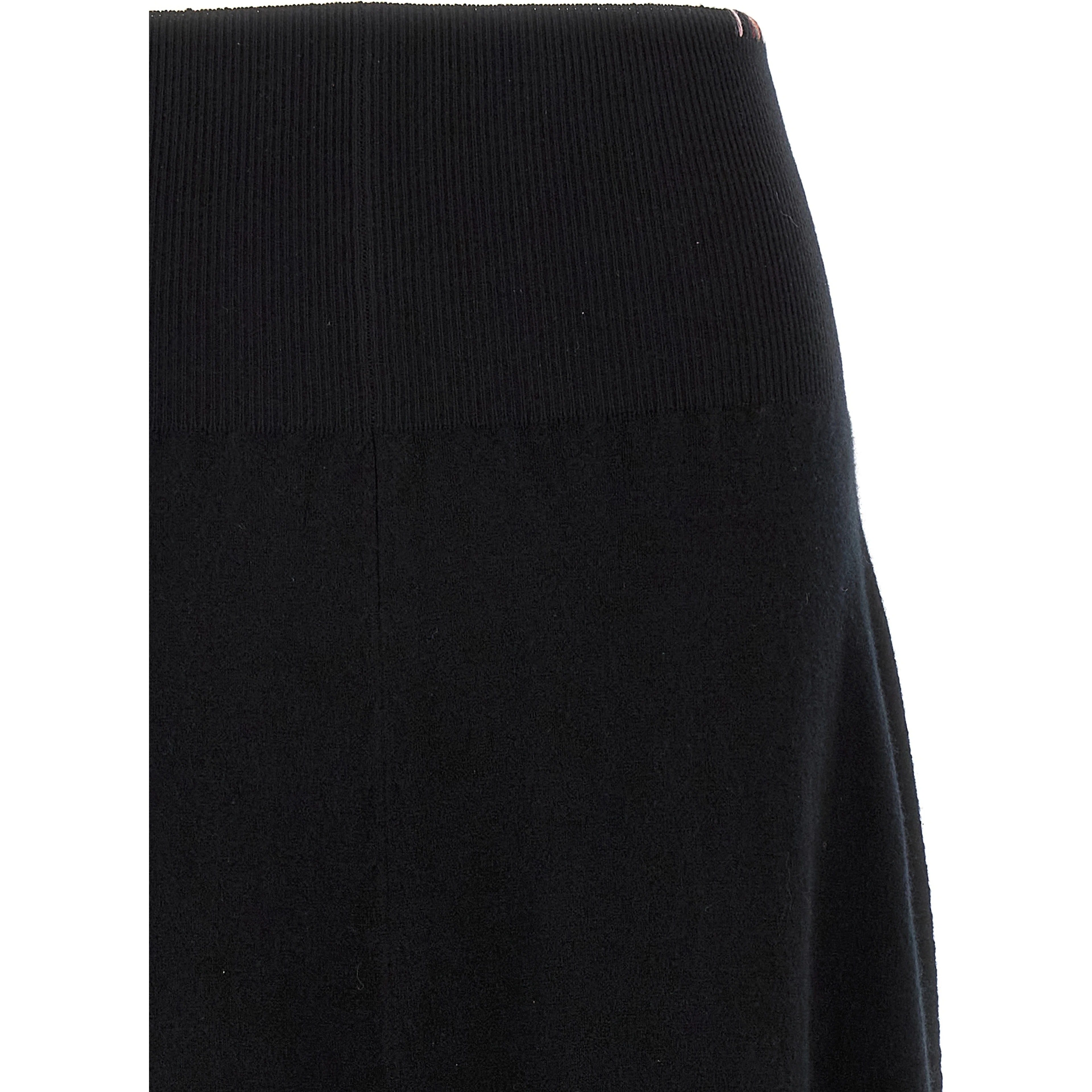 Black Cashmere Midi Skirt