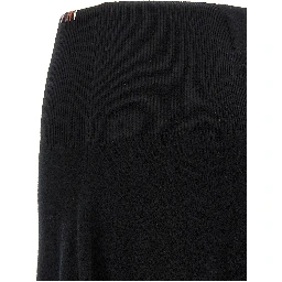Black Cashmere Midi Skirt