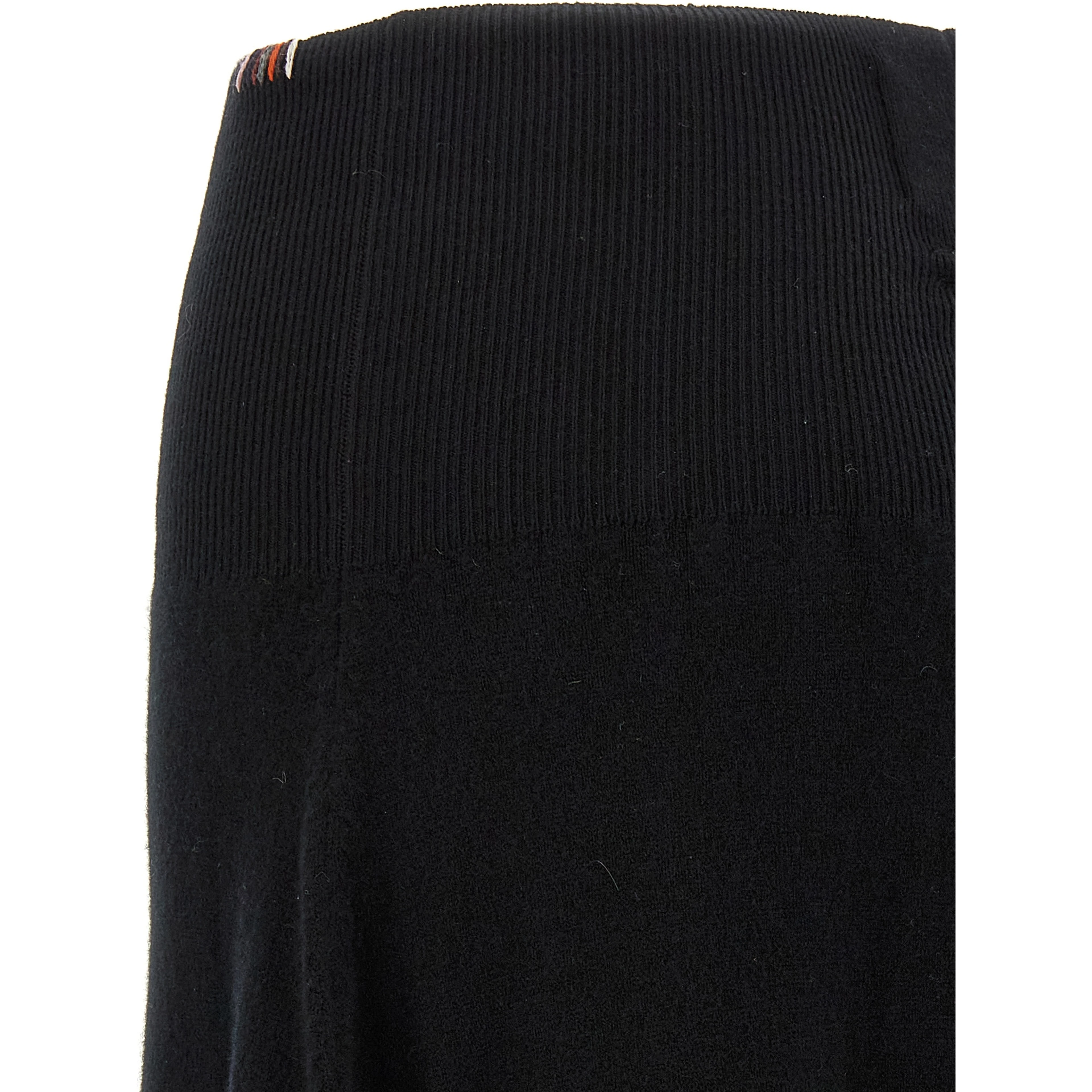 Black Cashmere Midi Skirt
