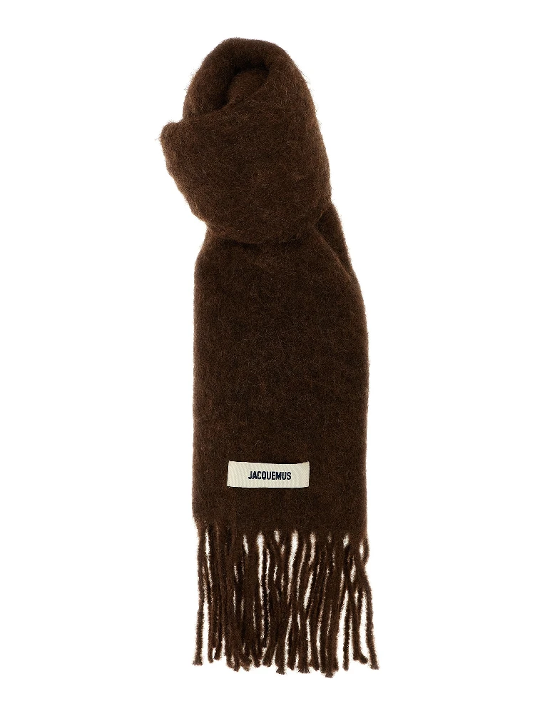 Brown Alpaca Leather Foulard