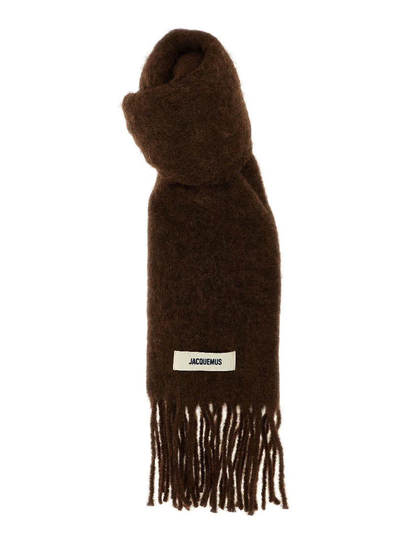 Brown Alpaca Leather Foulard
