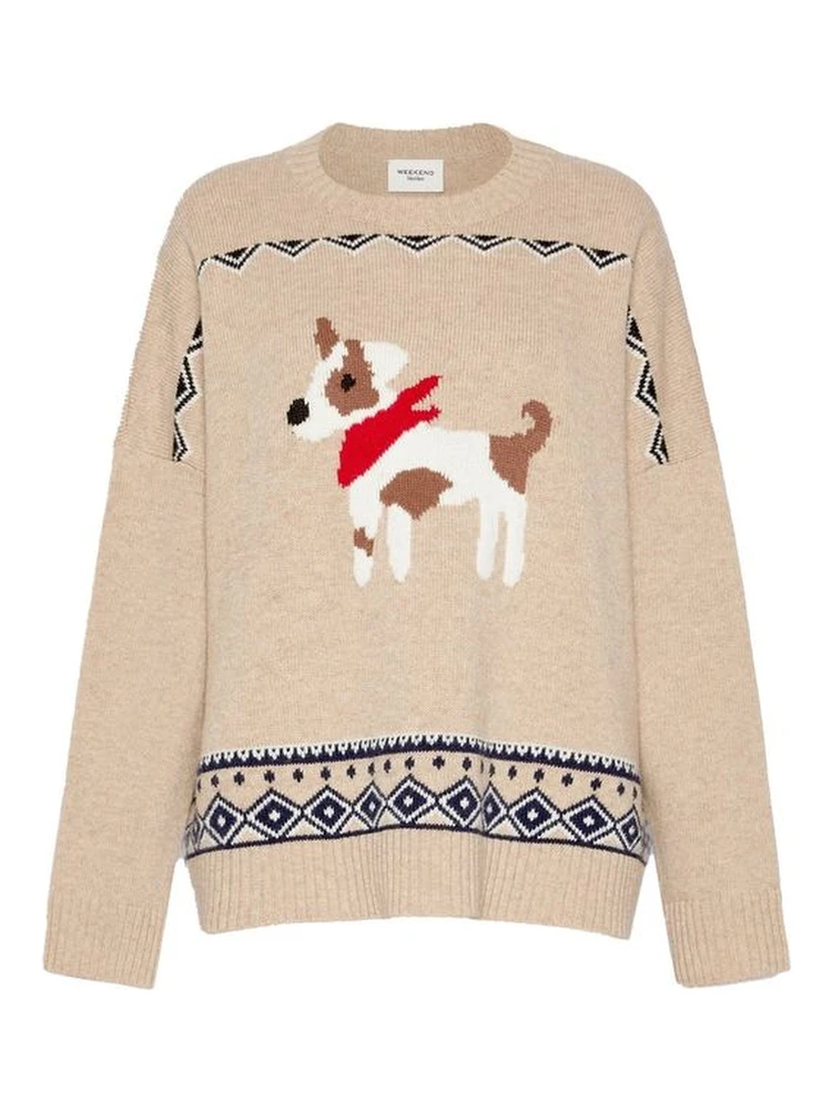 Beige Virgin Wool Sweatshirt