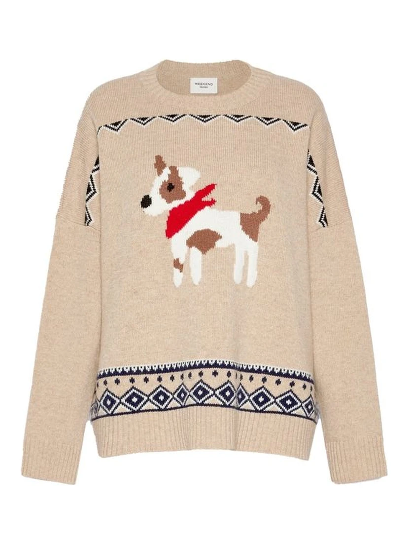 Beige Virgin Wool Sweatshirt