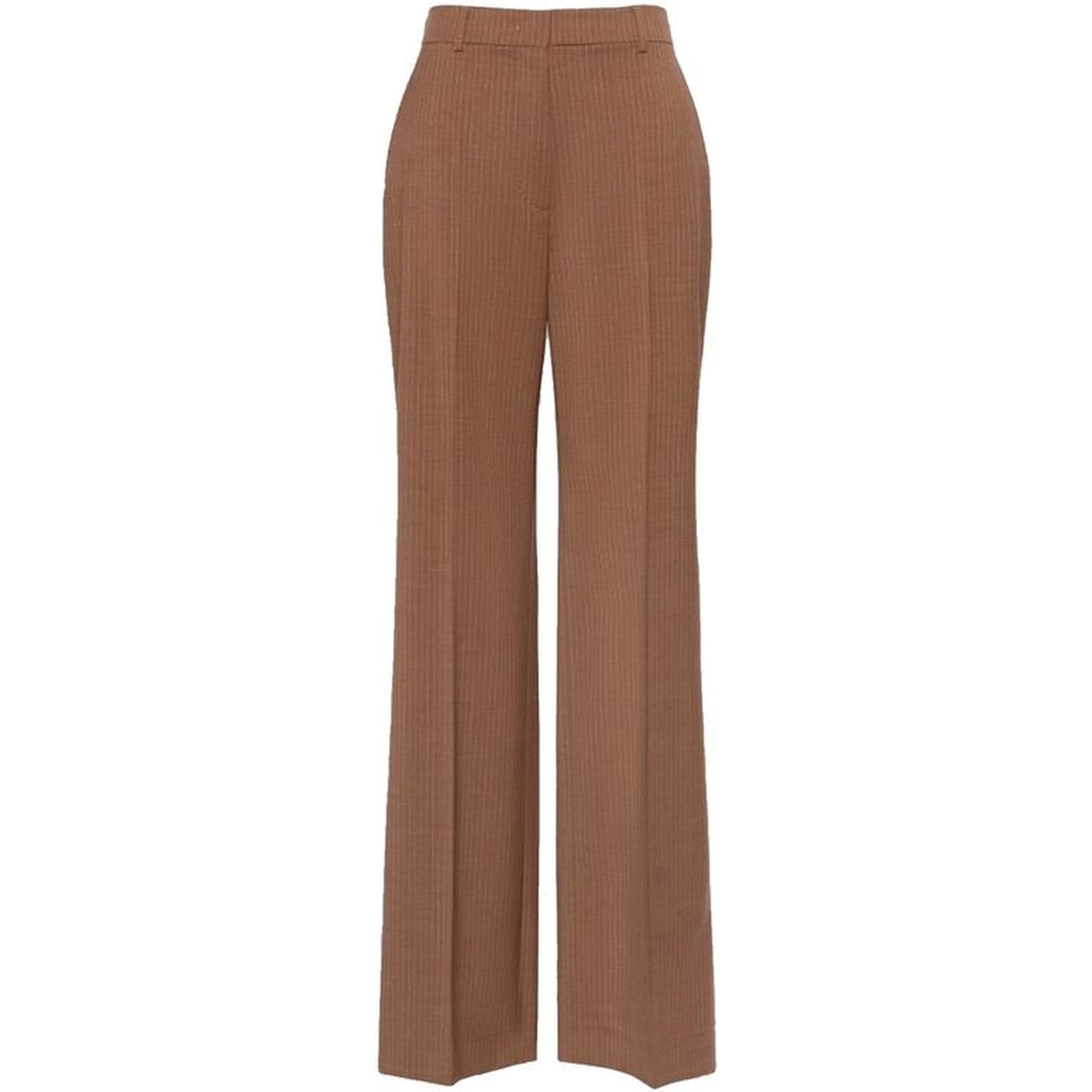 Brown Virgin Wool Dress Pants