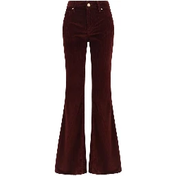 Bordeaux Cotton Flared Jeans
