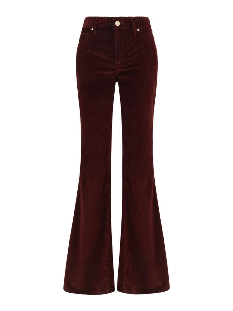 Bordeaux Cotton Flared Jeans