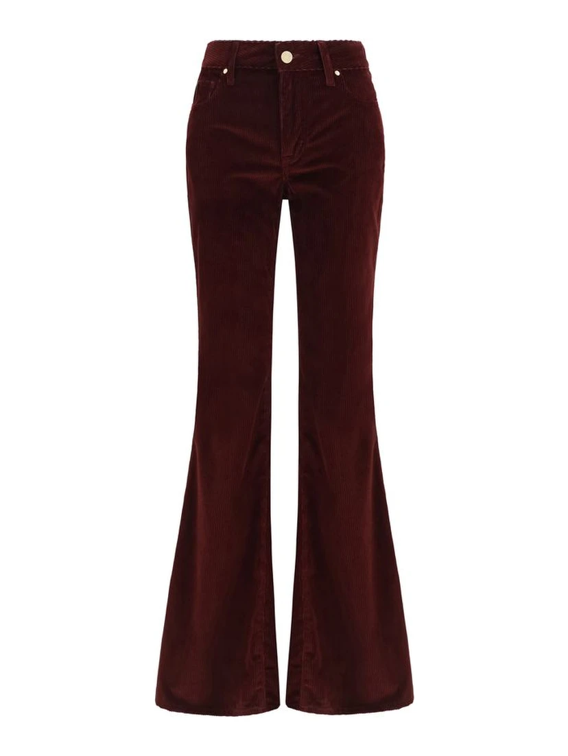 Bordeaux Cotton Flared Jeans