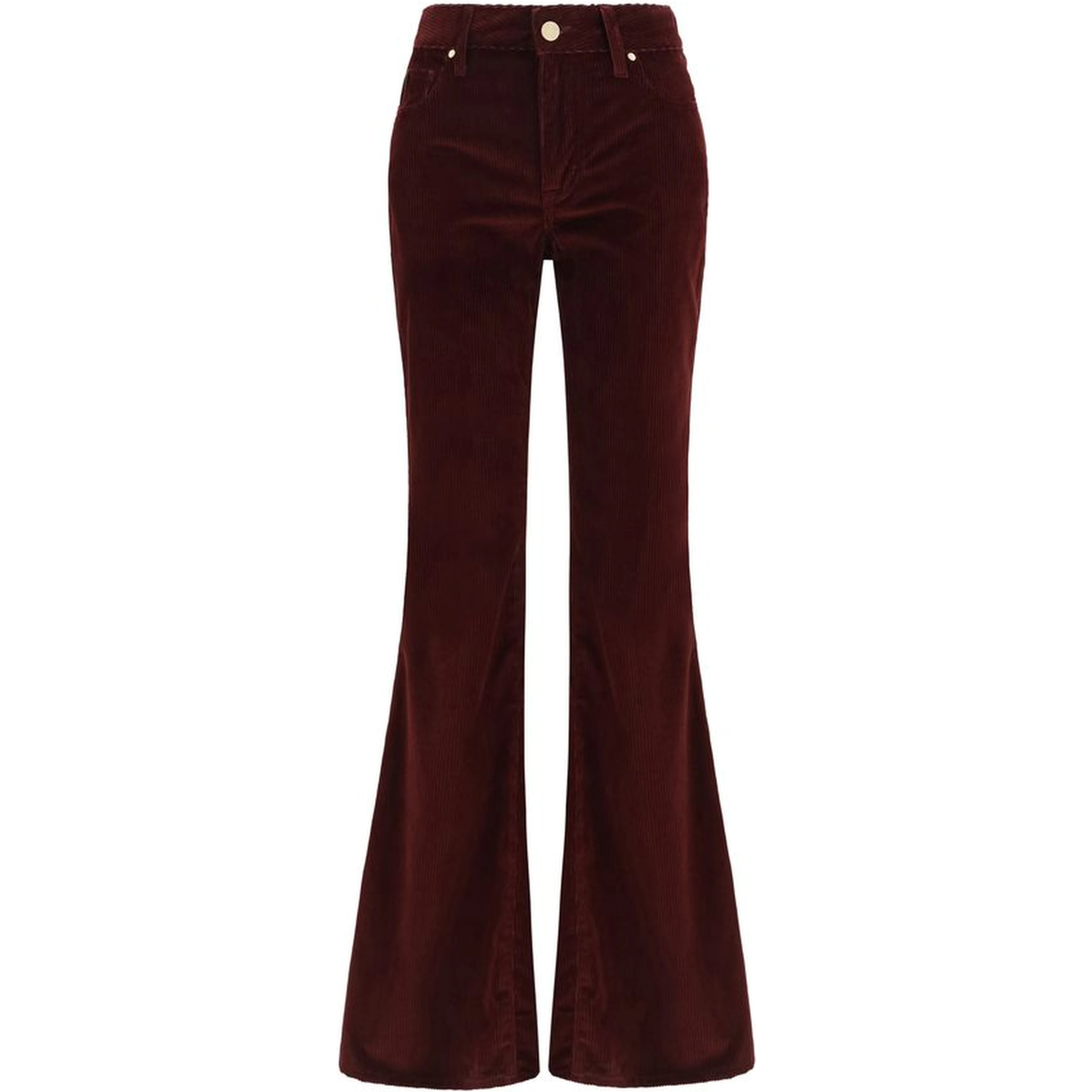 Bordeaux Cotton Flared Jeans