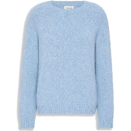 Blue Alpaca Leather Sweatshirt
