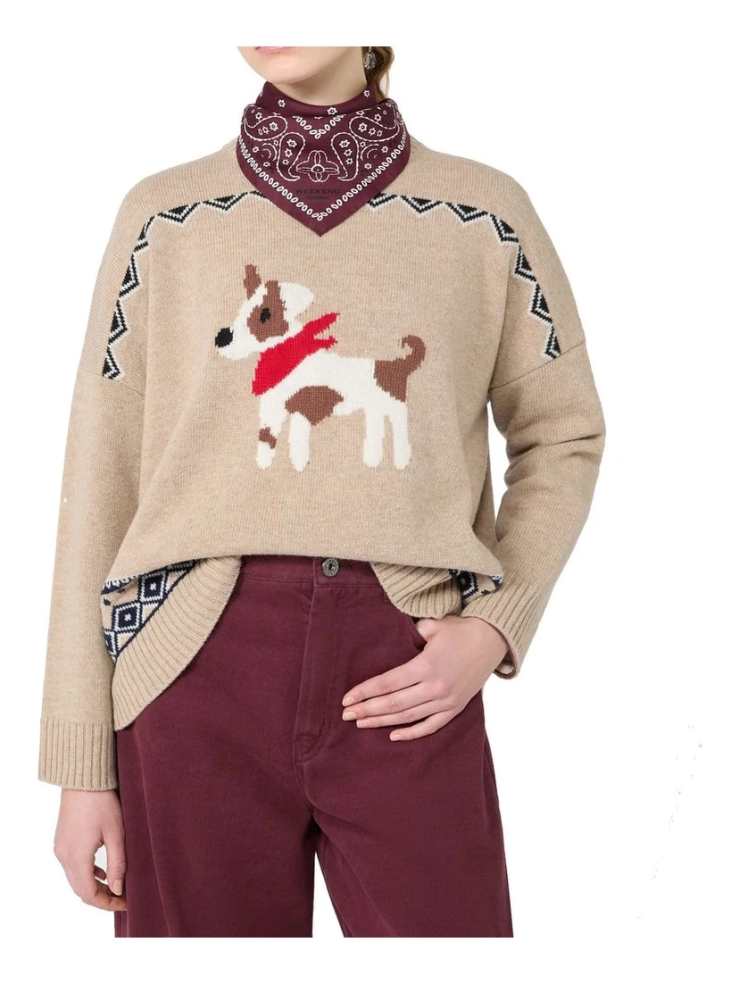 Beige Virgin Wool Sweatshirt