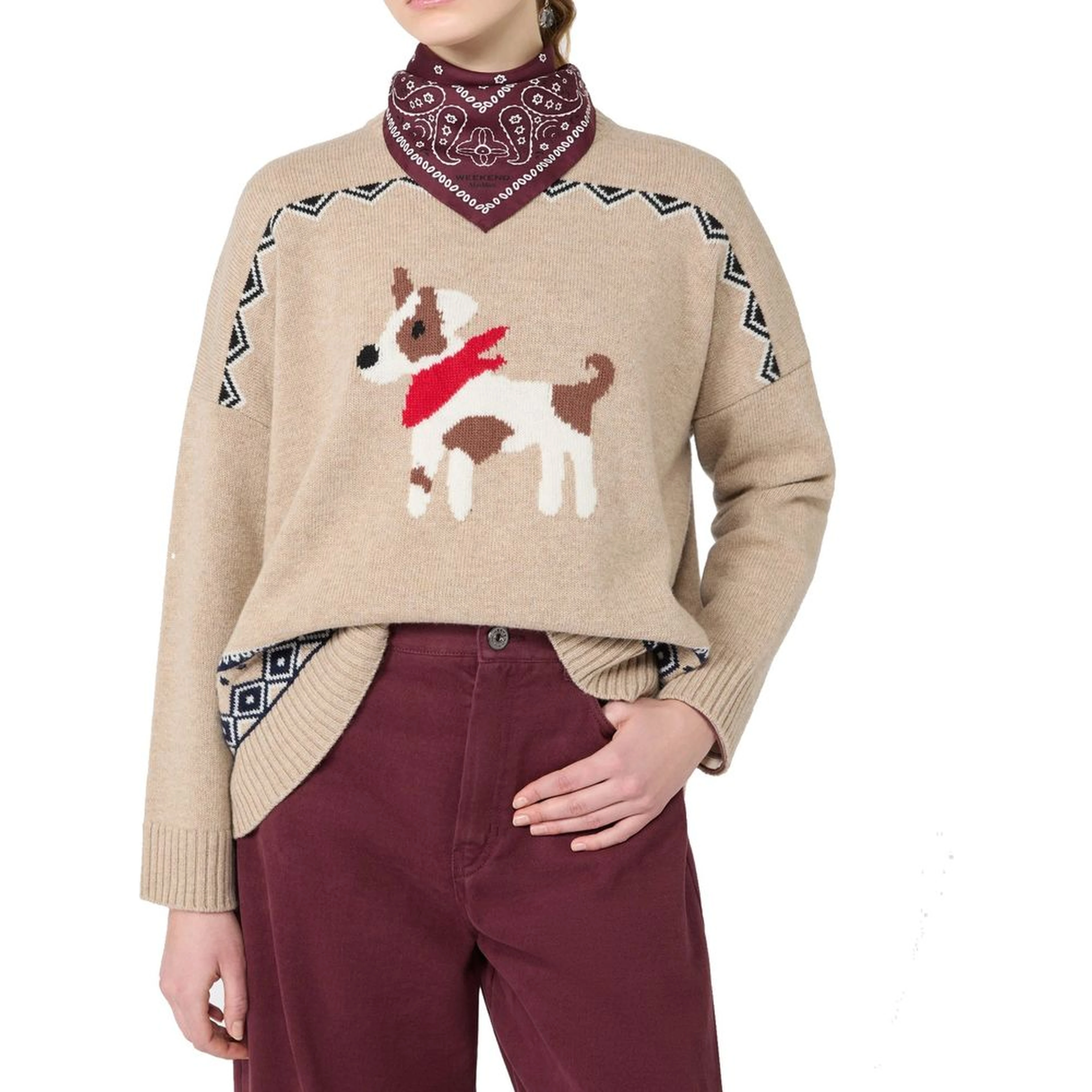 Beige Virgin Wool Sweatshirt