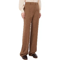 Brown Virgin Wool Dress Pants