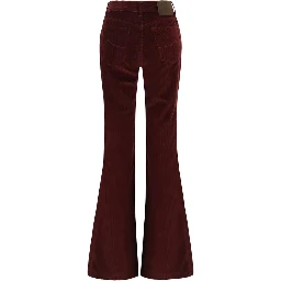 Bordeaux Cotton Flared Jeans