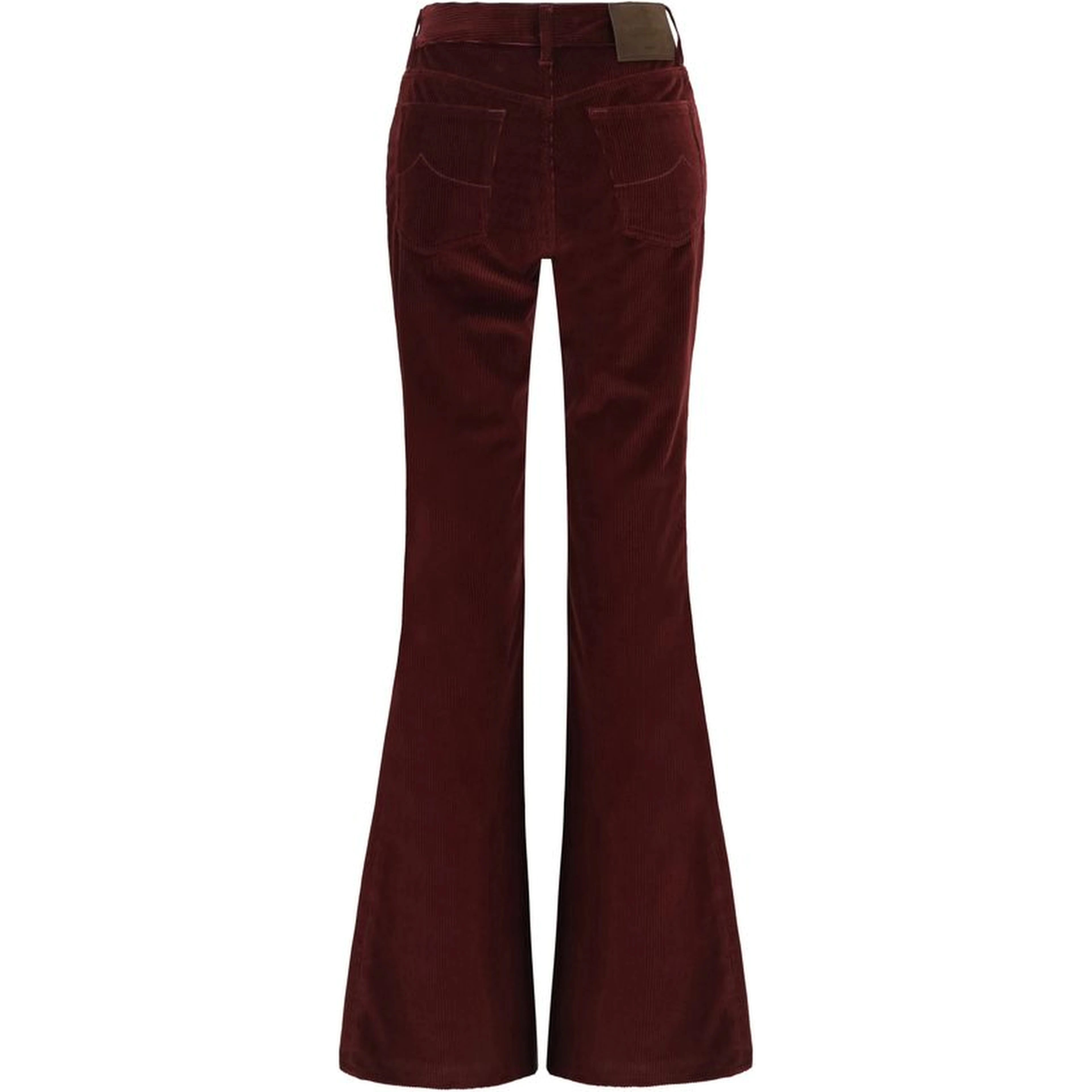 Bordeaux Cotton Flared Jeans