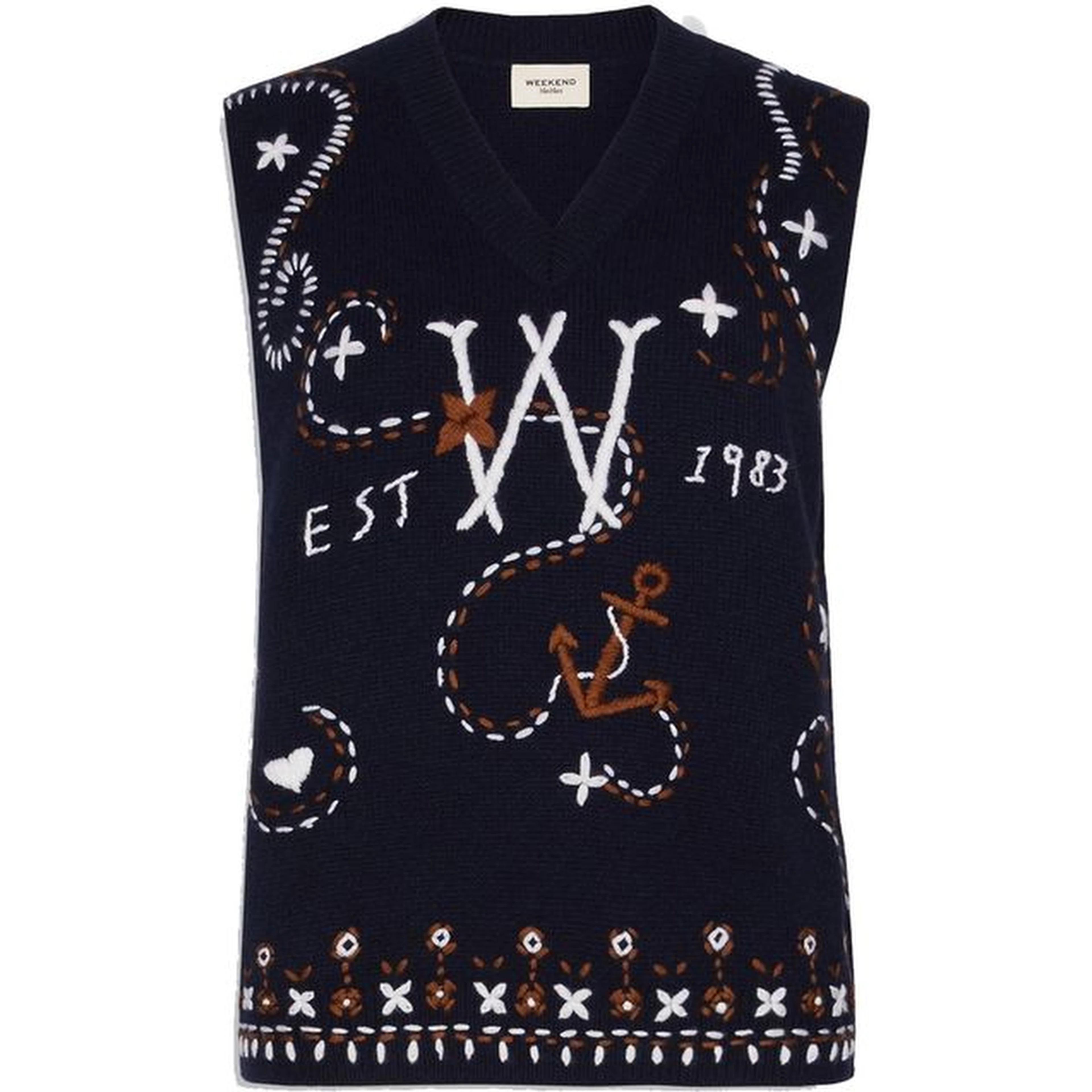 Blue Virgin Wool Waistcoat