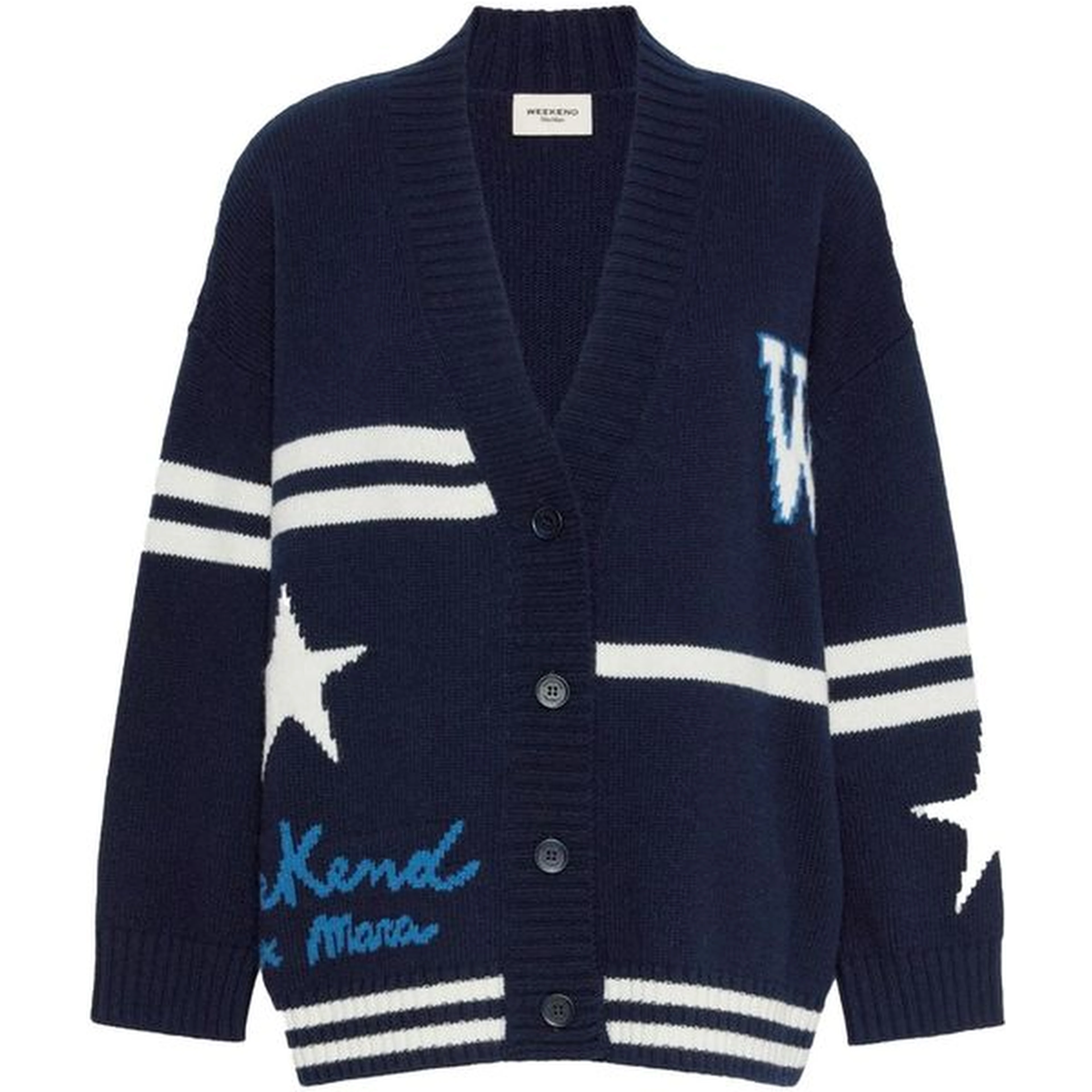 Blue Virgin Wool Cardigan