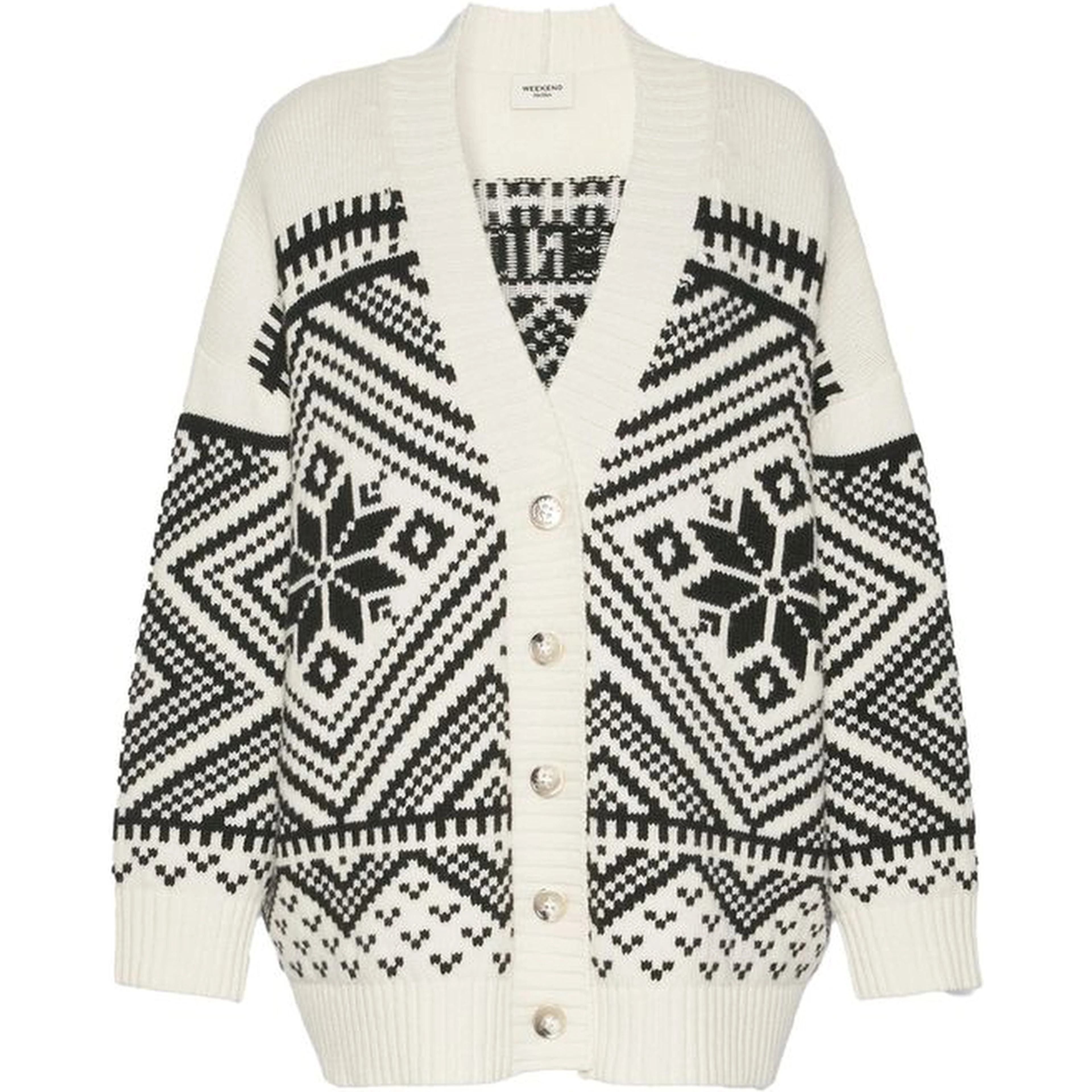 White Virgin Wool Cardigan