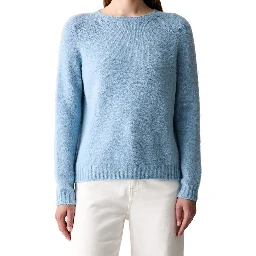 Blue Alpaca Leather Sweatshirt