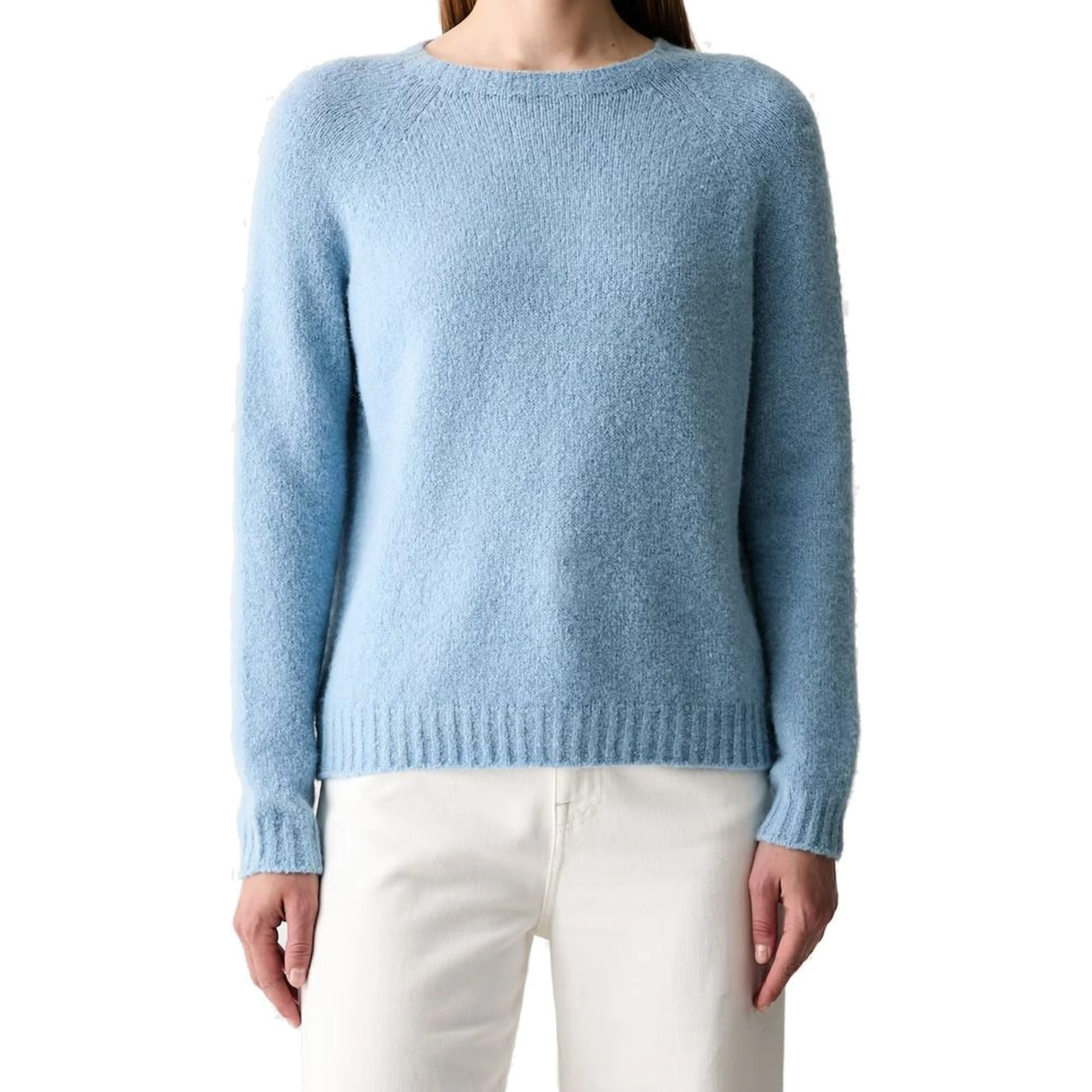 Blue Alpaca Leather Sweatshirt