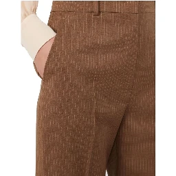 Brown Virgin Wool Dress Pants