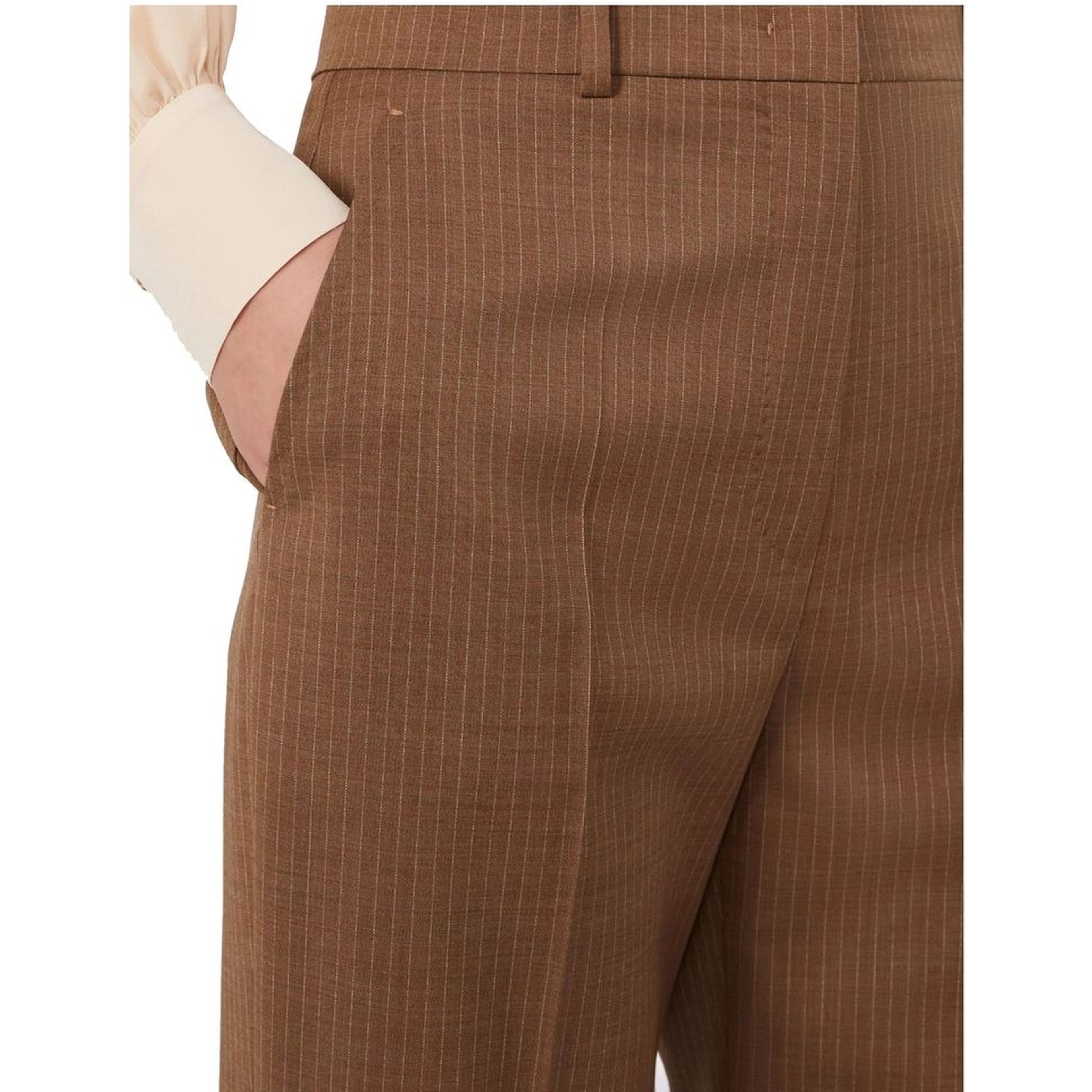 Brown Virgin Wool Dress Pants