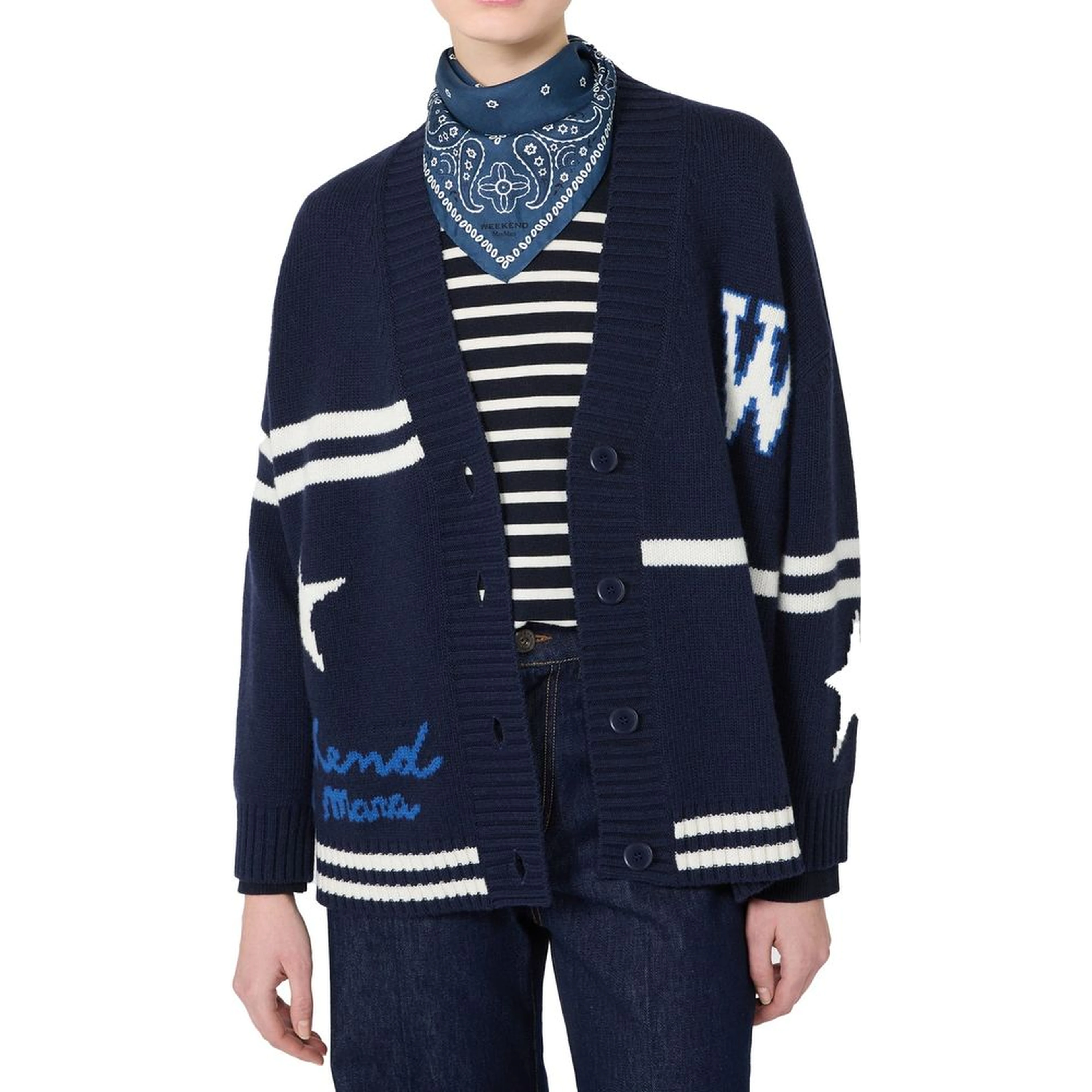 Blue Virgin Wool Cardigan