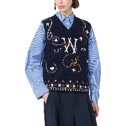 Blue Virgin Wool Waistcoat