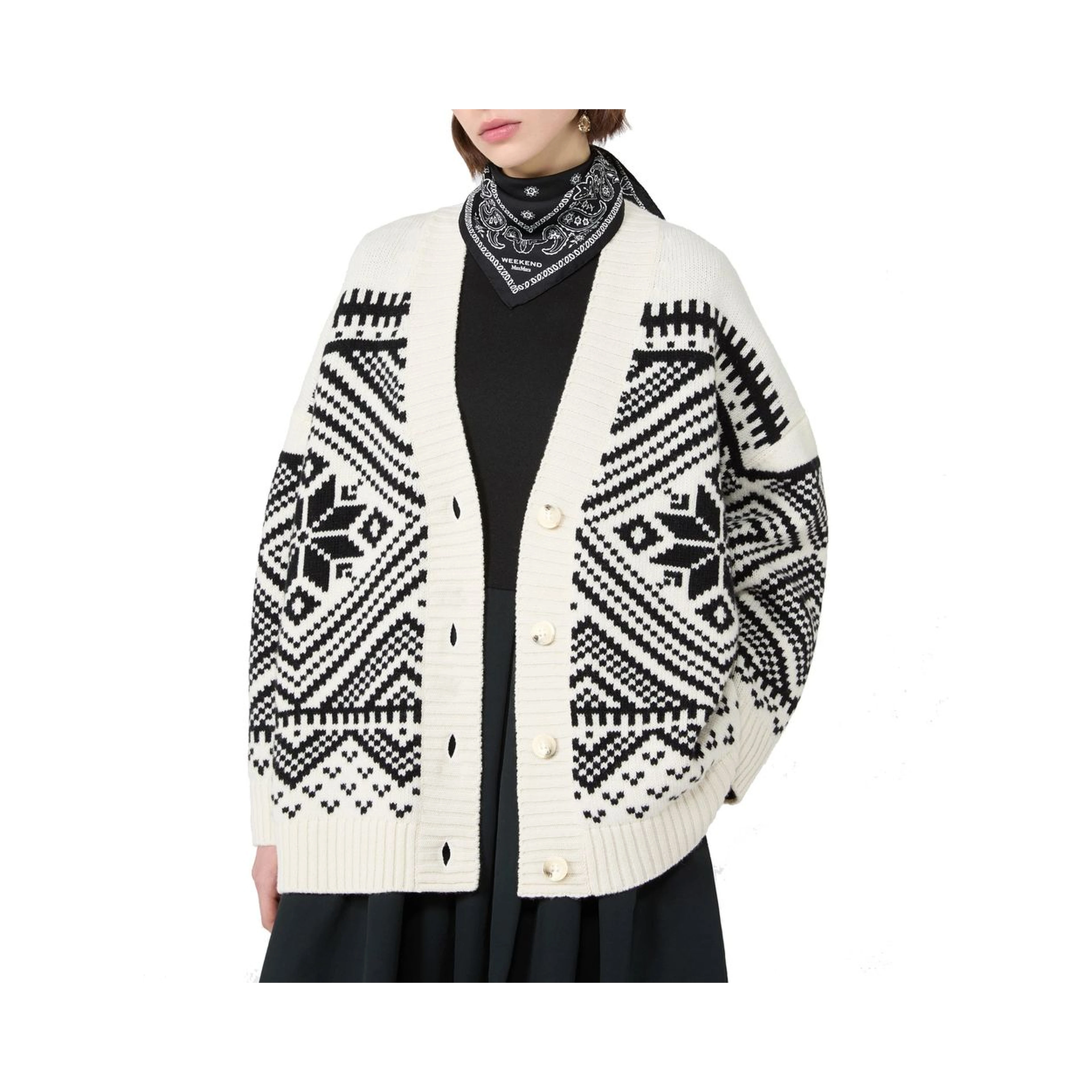 White Virgin Wool Cardigan