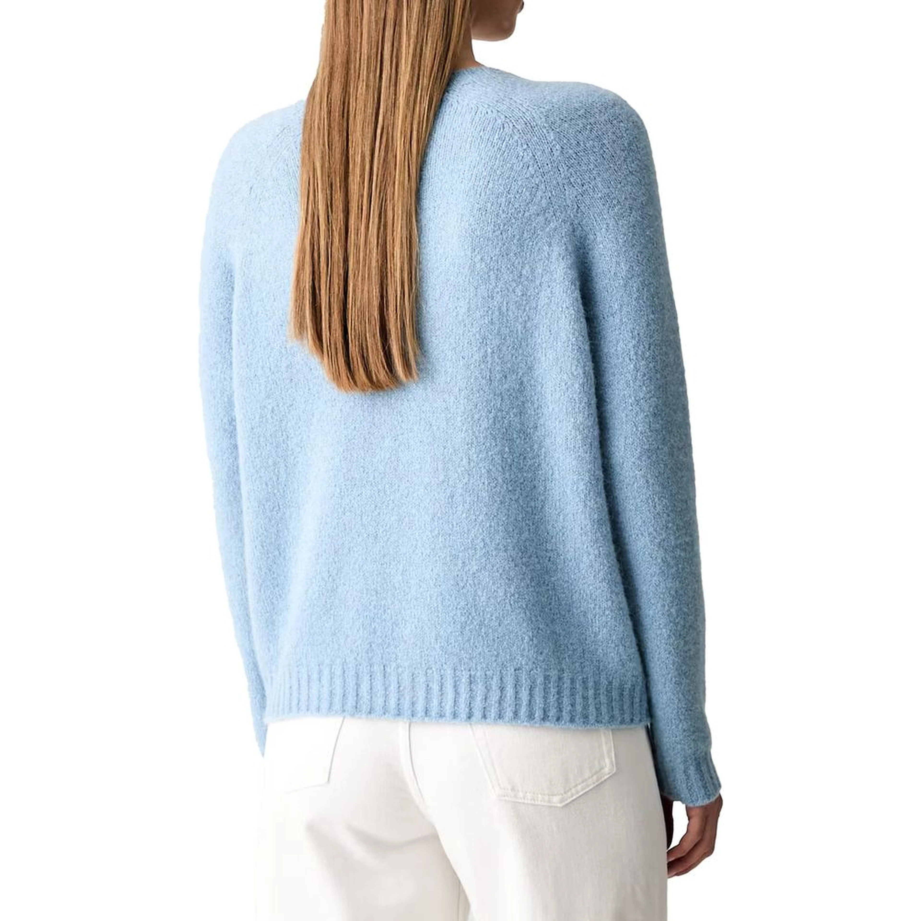 Blue Alpaca Leather Sweatshirt