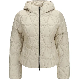 Beige Goose Down Full-Length Jacket