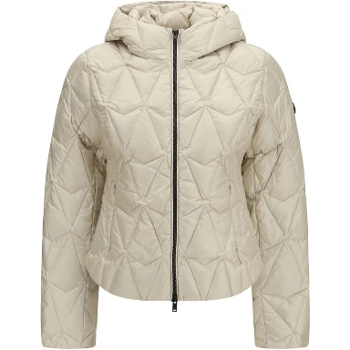Beige Goose Down Full-Length Jacket