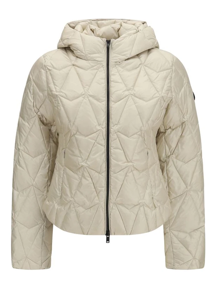 Beige Goose Down Full-Length Jacket