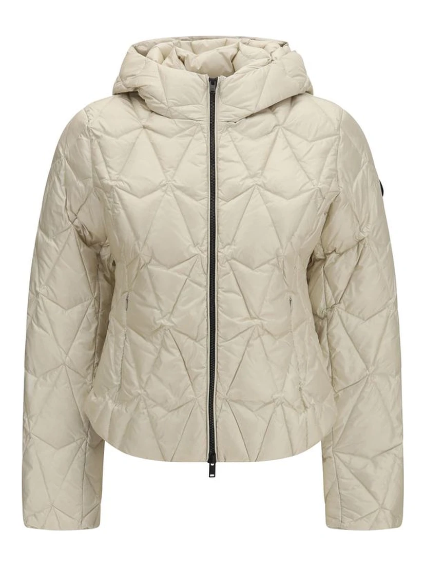 Beige Goose Down Full-Length Jacket