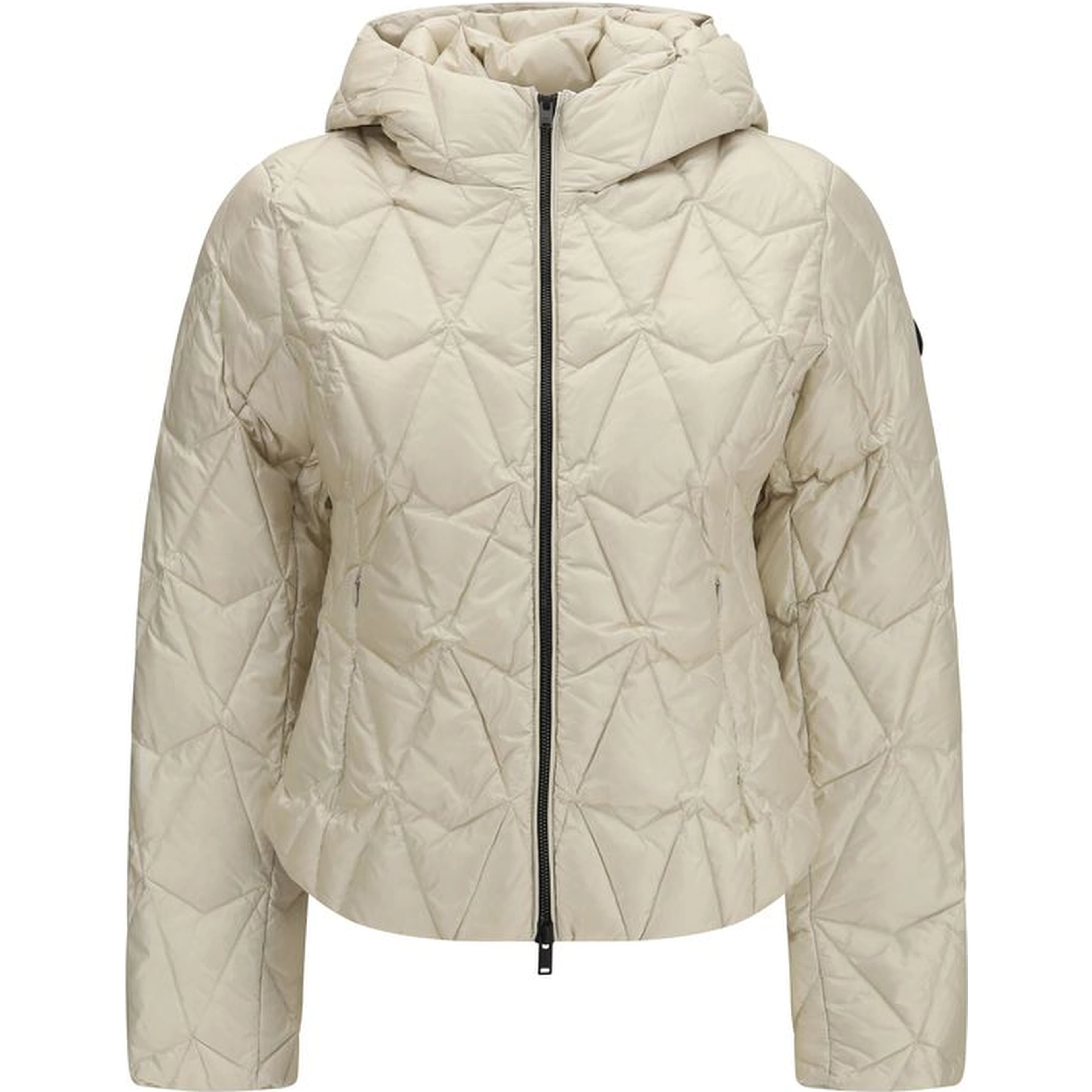Beige Goose Down Full-Length Jacket