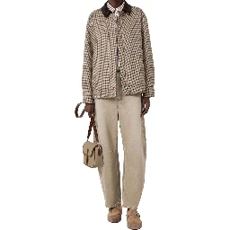 Beige Cotton Relaxed Fit Jeans