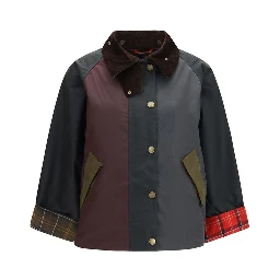 Blue Cotton Full-Length Jacket