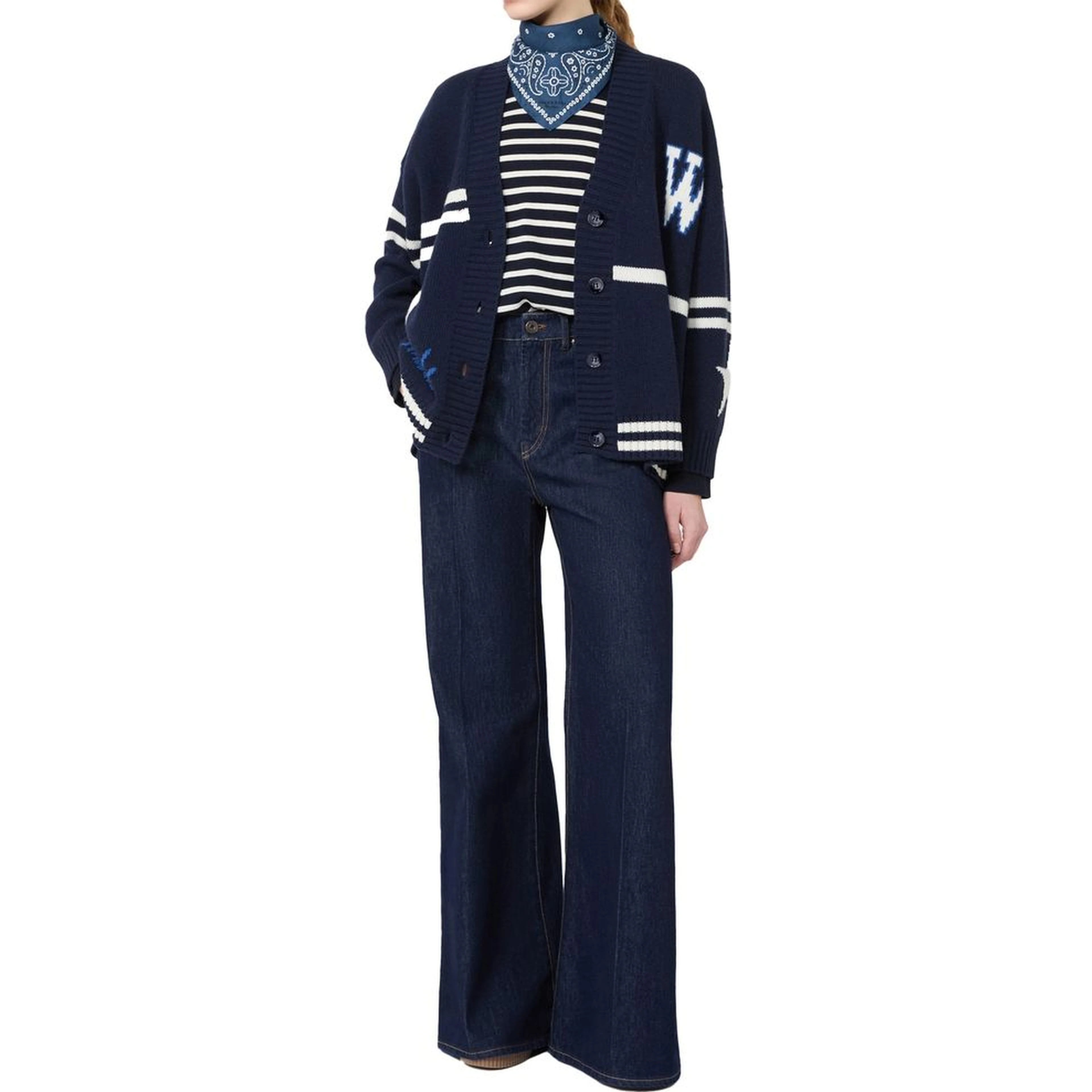 Blue Virgin Wool Cardigan