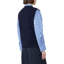 Blue Virgin Wool Waistcoat