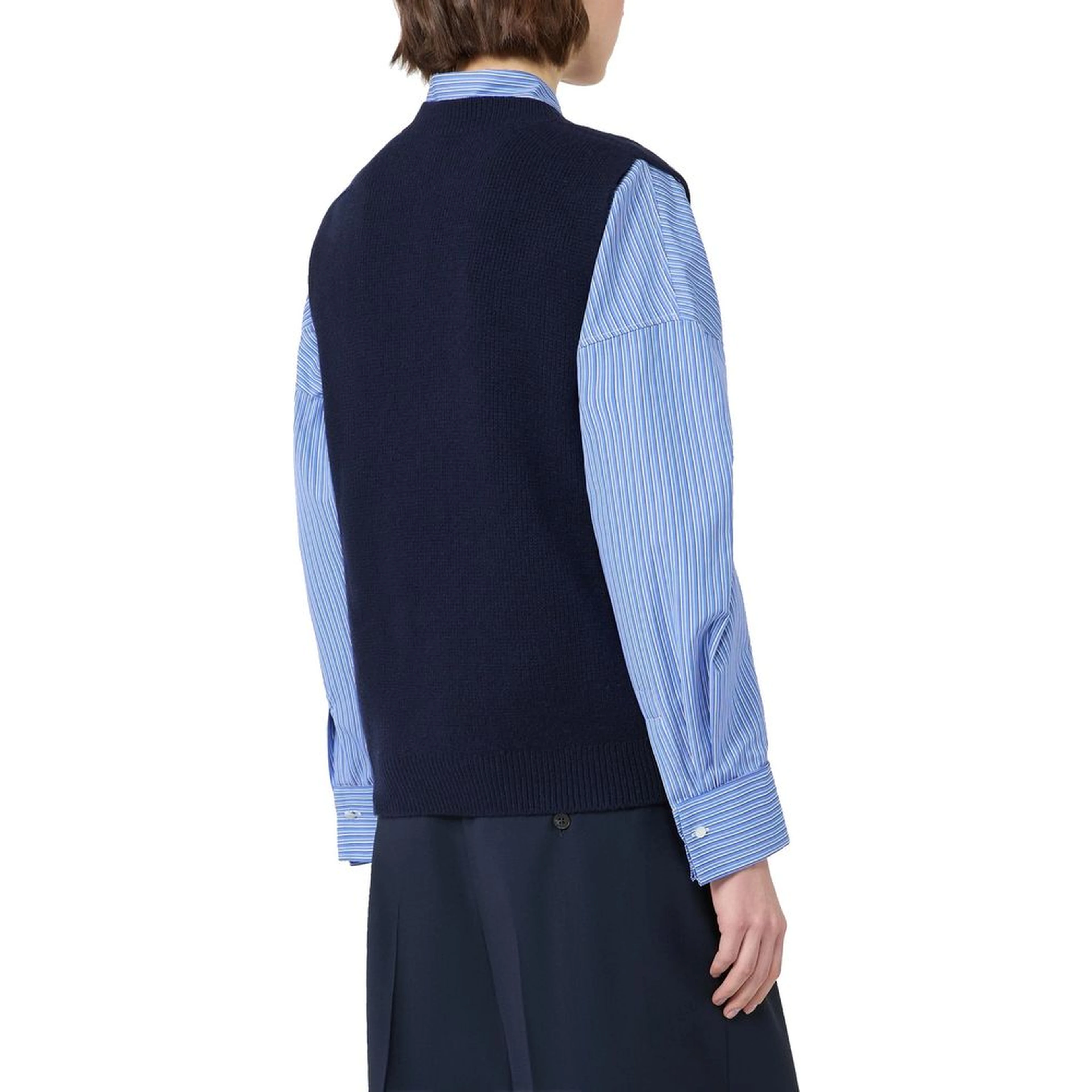 Blue Virgin Wool Waistcoat