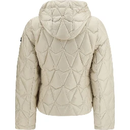 Beige Goose Down Full-Length Jacket