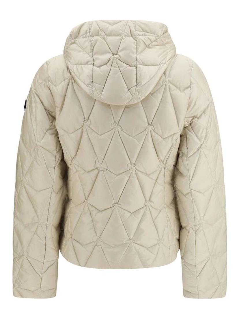 Beige Goose Down Full-Length Jacket