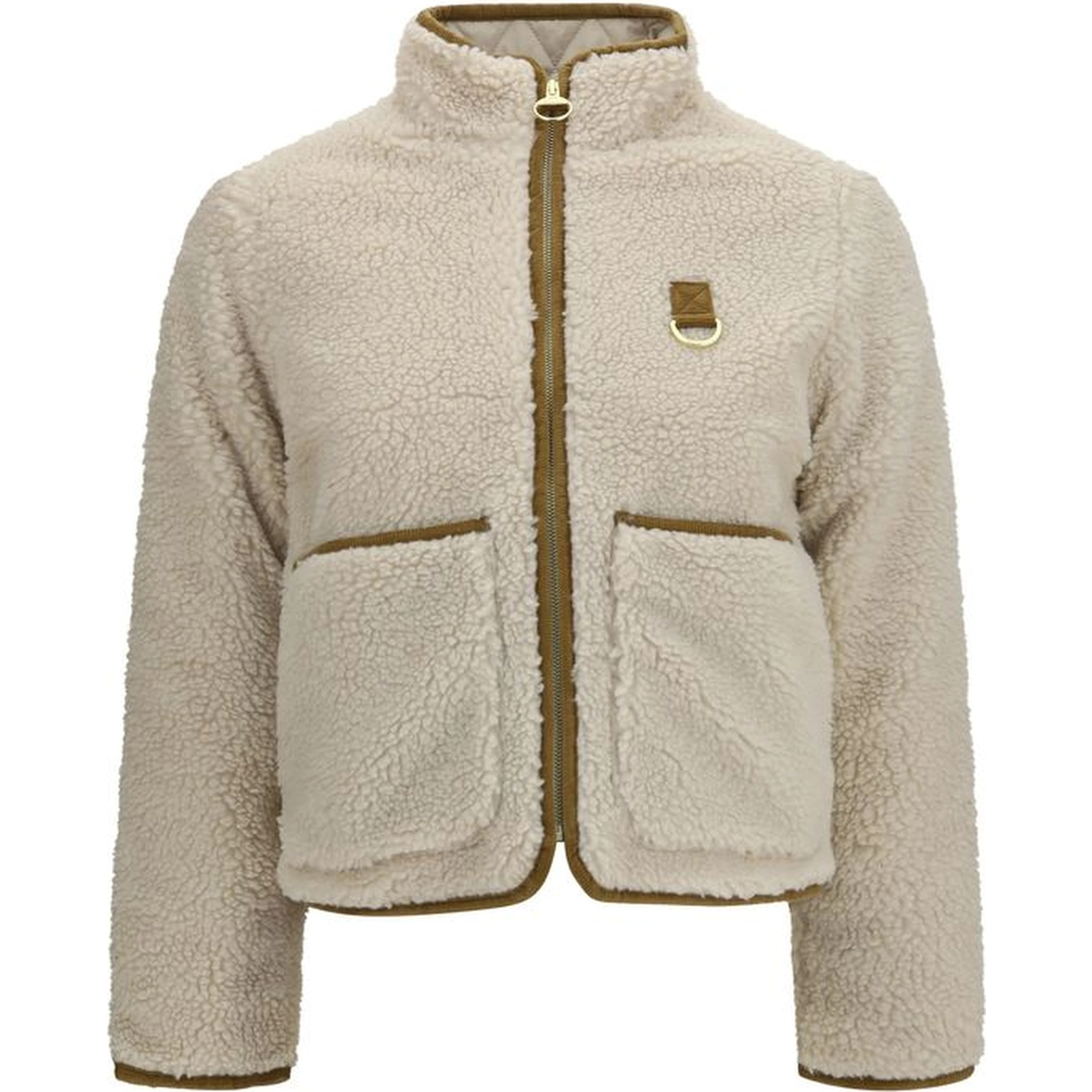 Beige Polyester Full-Length Jacket