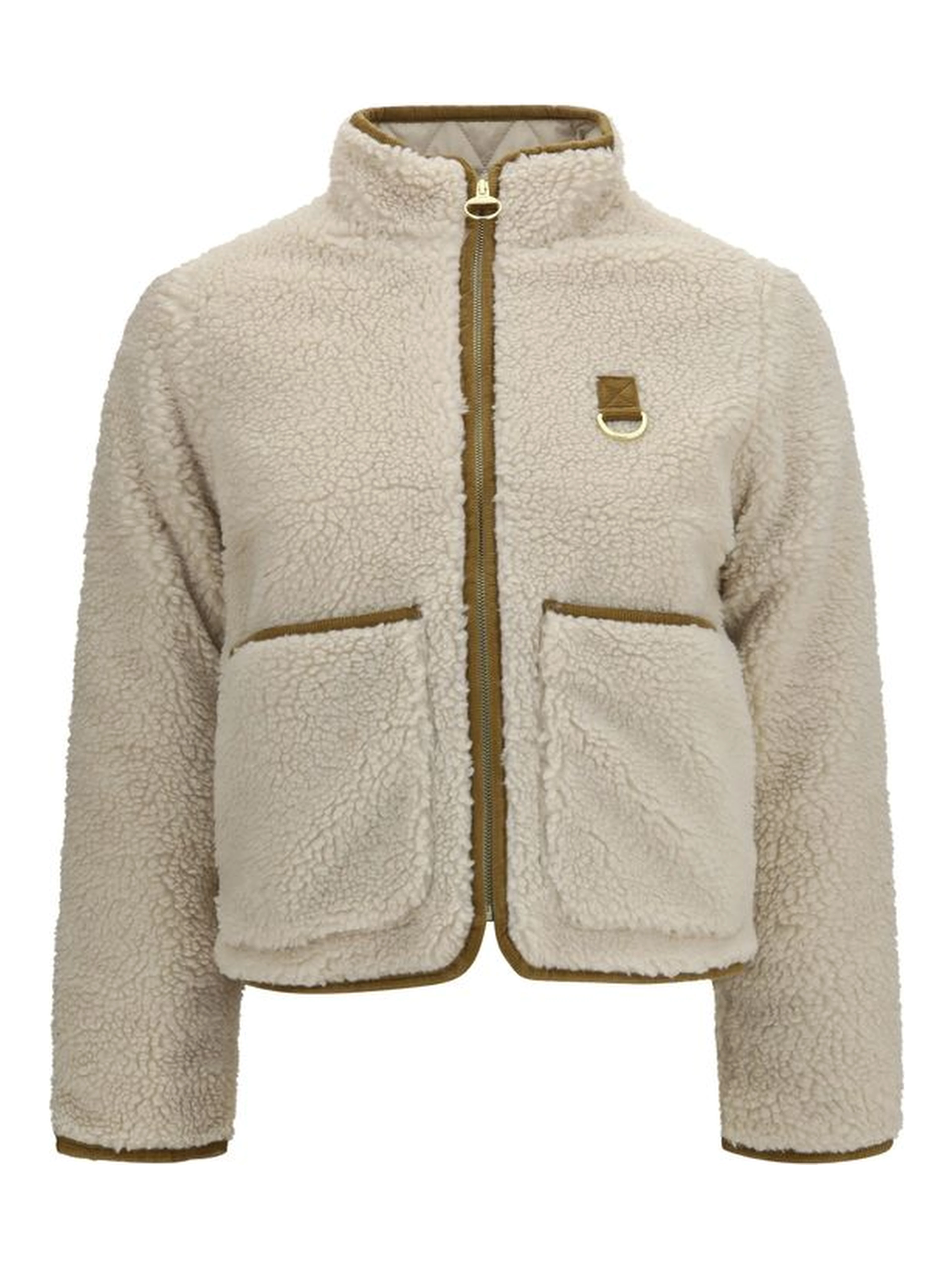 Beige Polyester Full-Length Jacket