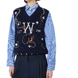 Blue Virgin Wool Waistcoat