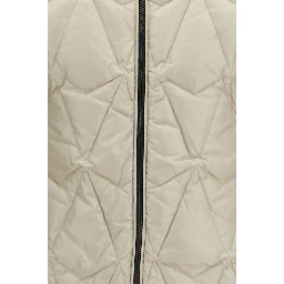 Beige Goose Down Full-Length Jacket